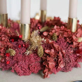 Trockenblumen-Adventskranz Amrei – Detailaufnahme