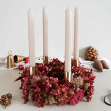 Trockenblumen-Adventskranz Amrei seitlich mit Kerzen