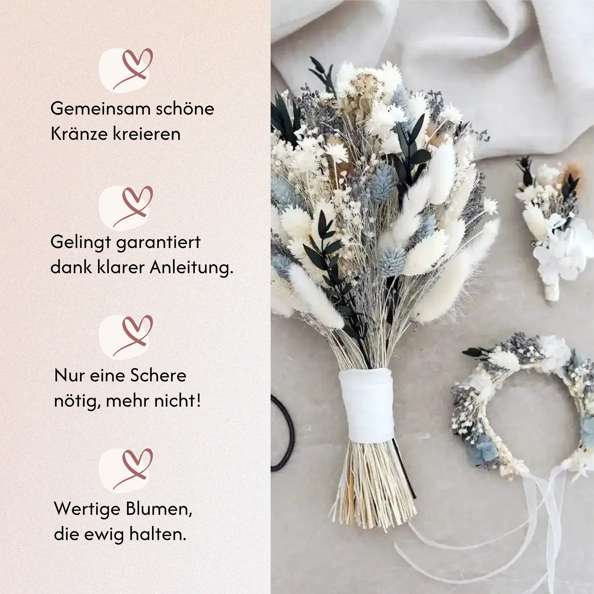 DIY Hochzeit-Set Lorelei von Blumelei mit Strauß, Armband und Boutonnière – weitere Produktansicht