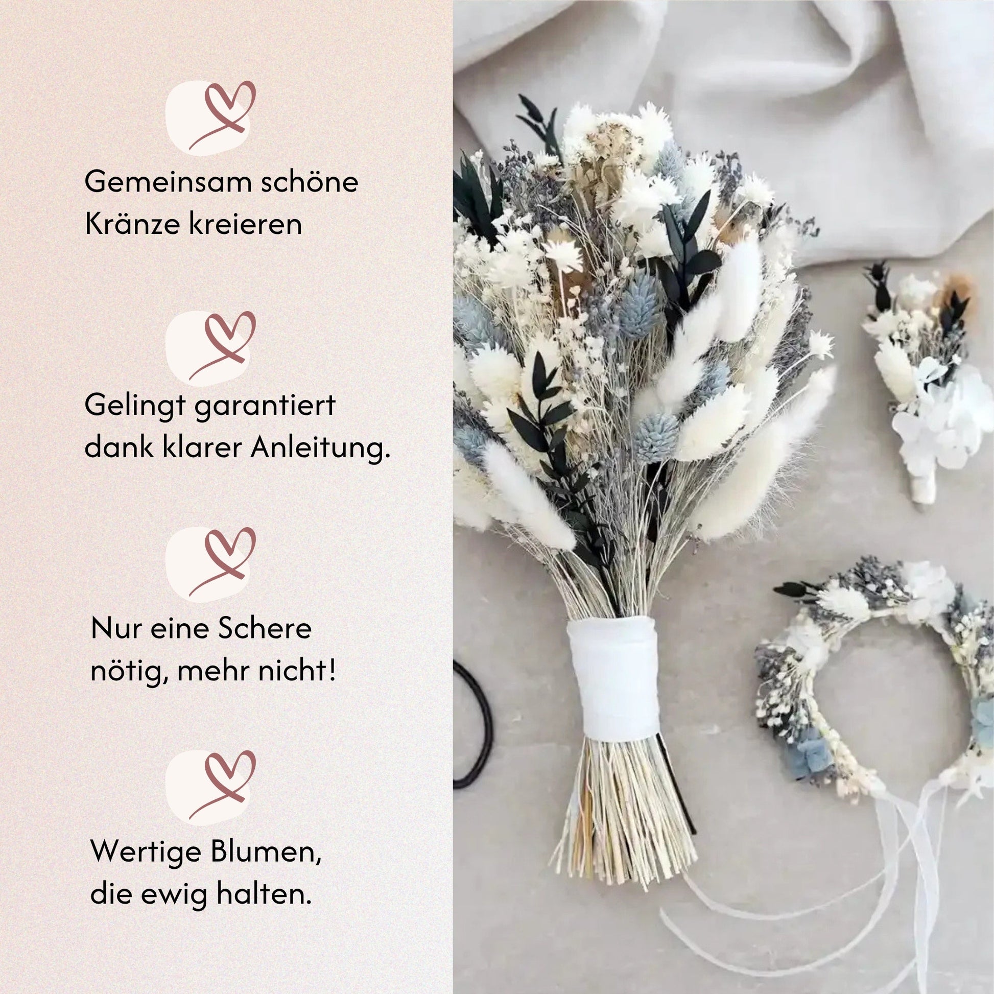 DIY Hochzeit-Set Lorelei von Blumelei mit Strauß, Armband und Boutonnière – weitere Produktansicht