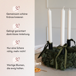 DIY-Set Adventskranz Lilibet von Blumelei – gemeinsam Kränze kreieren, klare Anleitung, nur eine Schere nötig