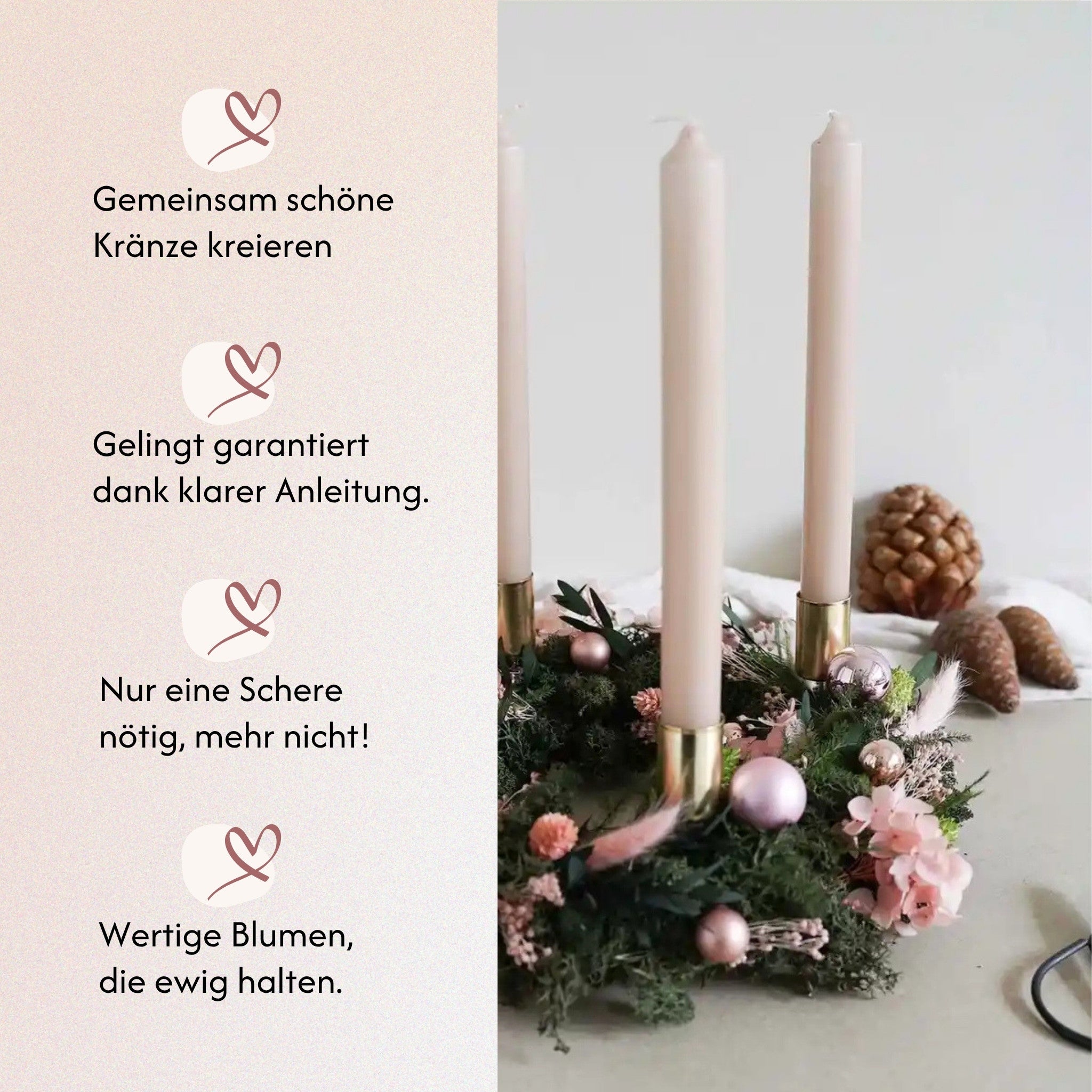 DIY-Set Adventskranz Linda von Blumelei – weitere Produktansicht