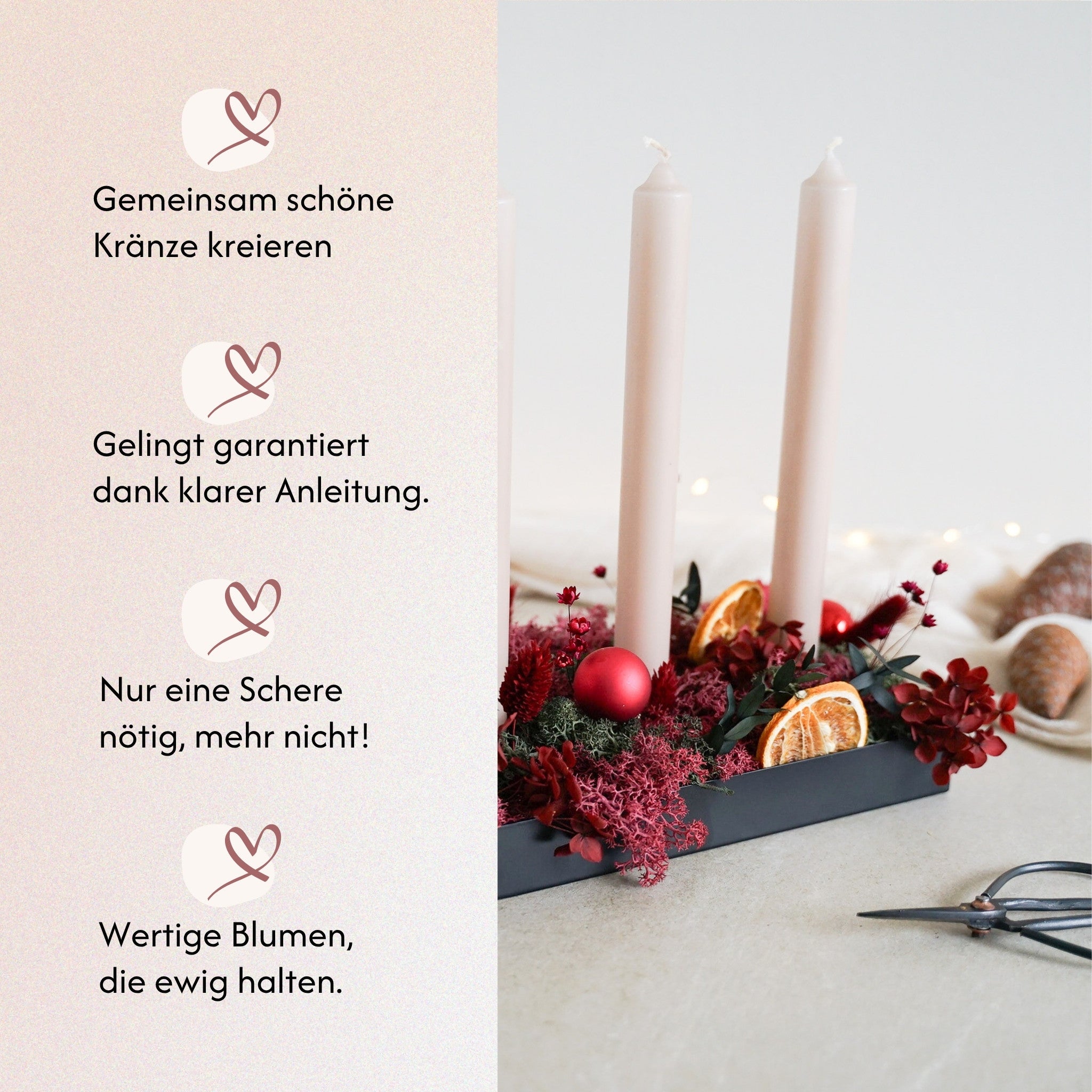 DIY-Set Adventstablett Liv Rot von Blumelei – weitere Produktansicht