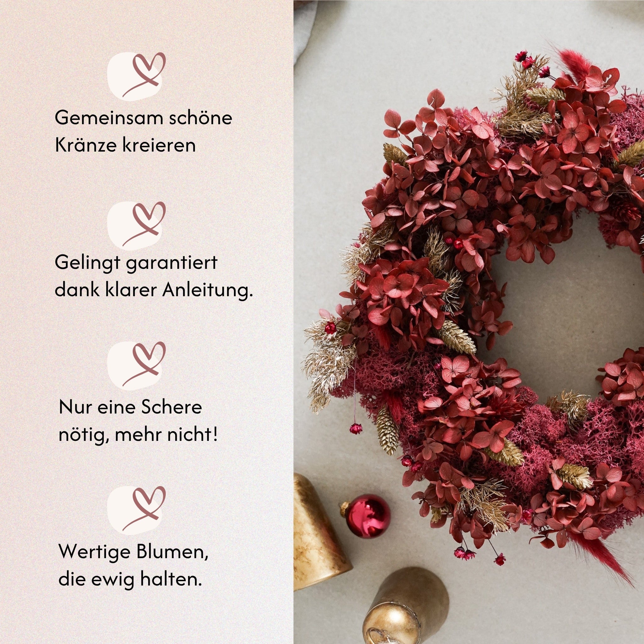DIY-Set Tischkranz Amrei von Blumelei – weitere Produktansicht