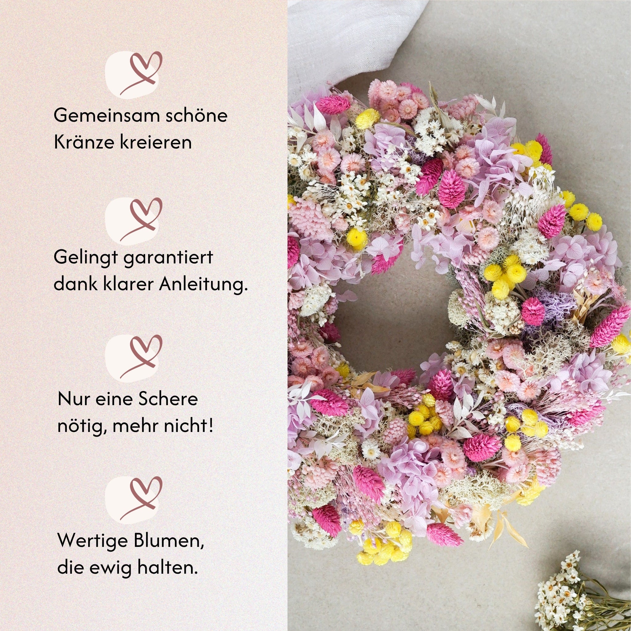 DIY-Set Tischkranz Camilla von Blumelei – weitere Produktansicht