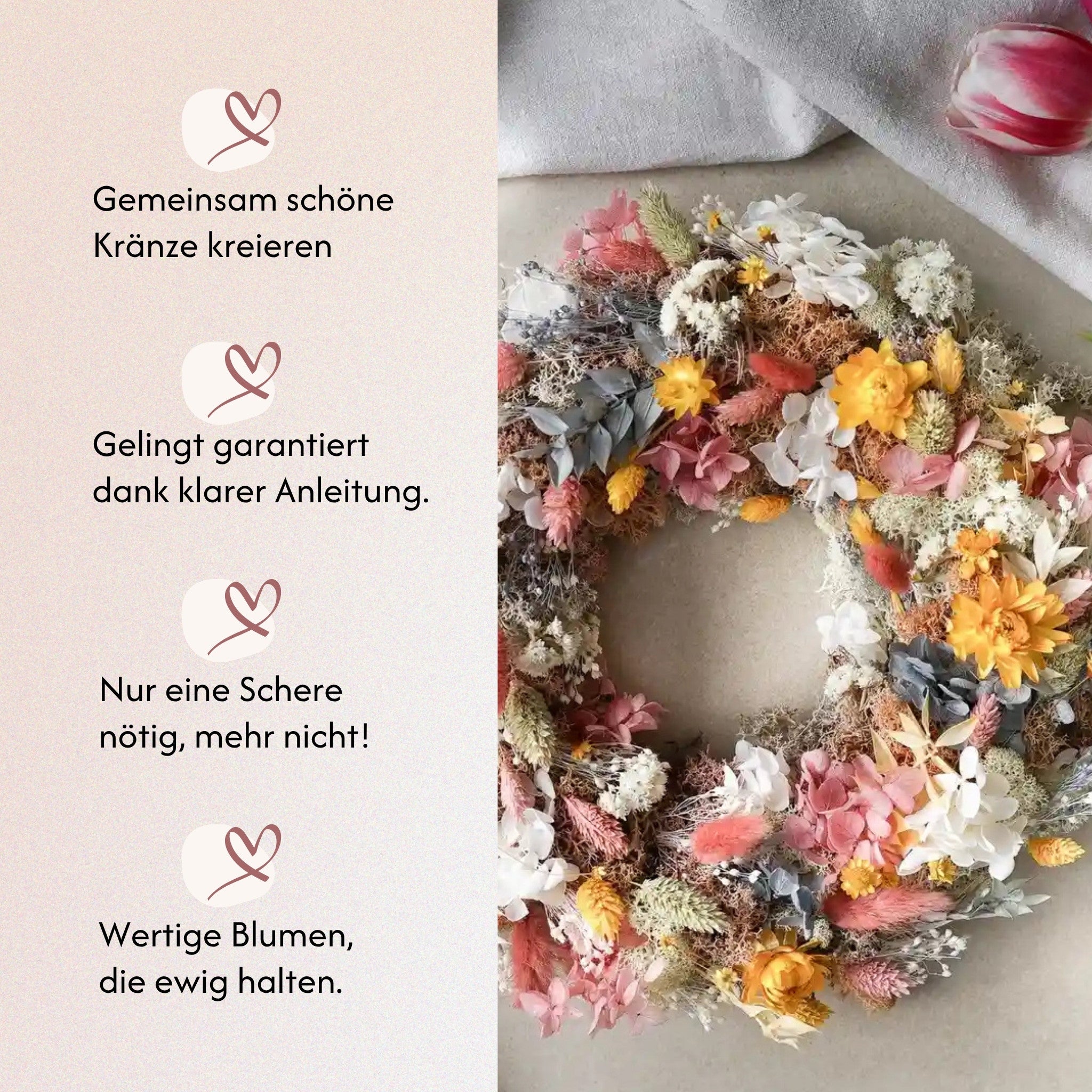 DIY-Set Tischkranz Tabea von Blumelei – weitere Produktansicht