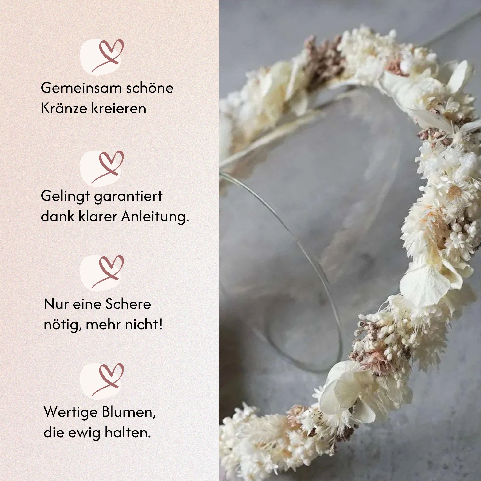 DIY-Set Trockenblumen Haarkranz Lea von Blumelei – weitere Produktansicht
