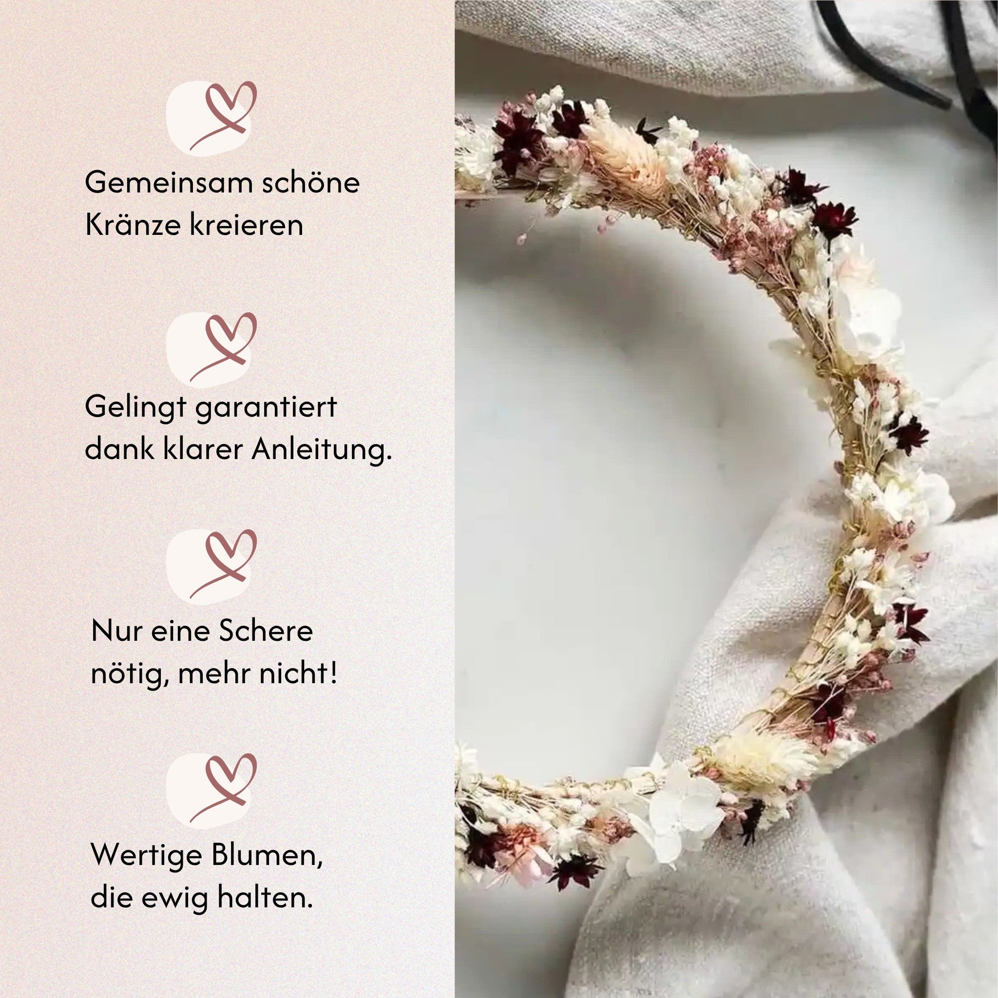 DIY-Set Trockenblumen Haarreif Anna von Blumelei – weitere Produktansicht