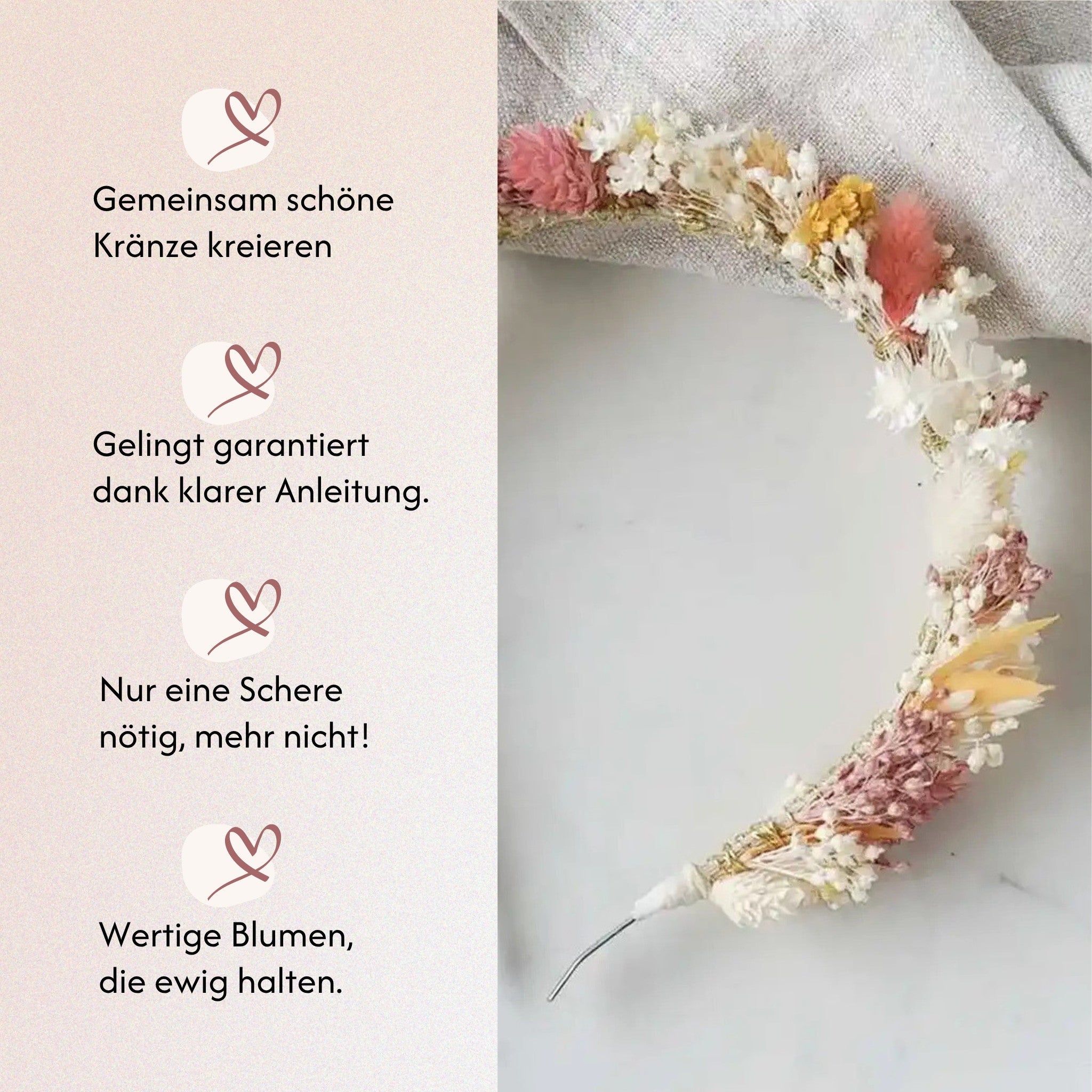 DIY-Set Trockenblumen Haarreif Cara von Blumelei – weitere Produktansicht