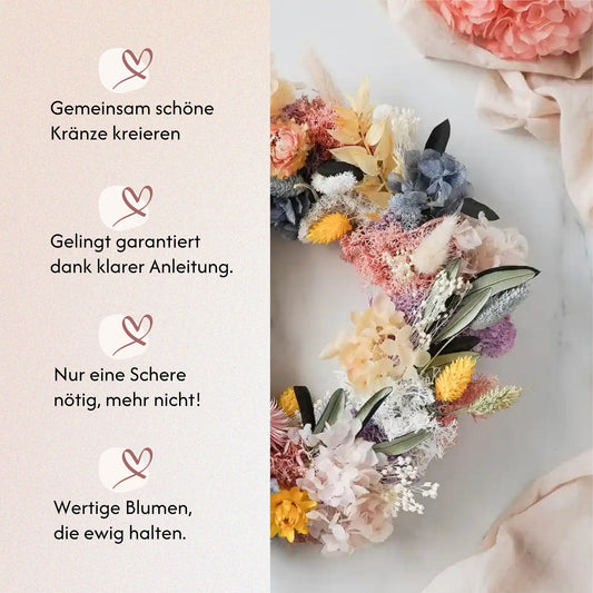 DIY-Set Trockenblumen Tischkranz Emilia von Blumelei – weitere Produktansicht