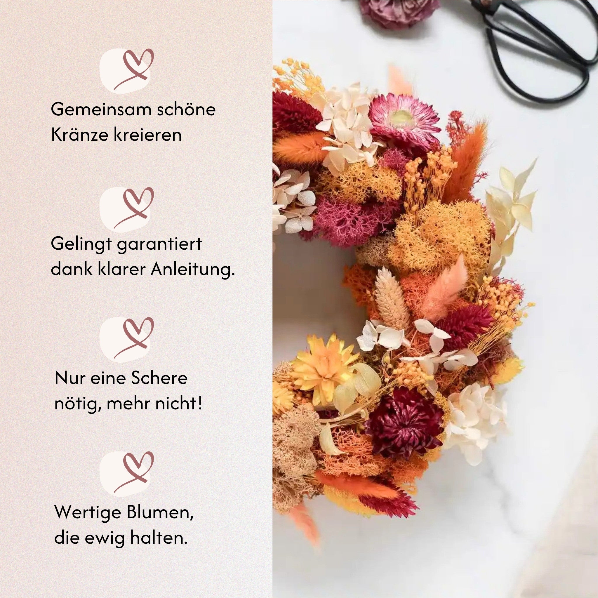 DIY-Set Trockenblumen Tischkranz Kiki von Blumelei – weitere Produktansicht