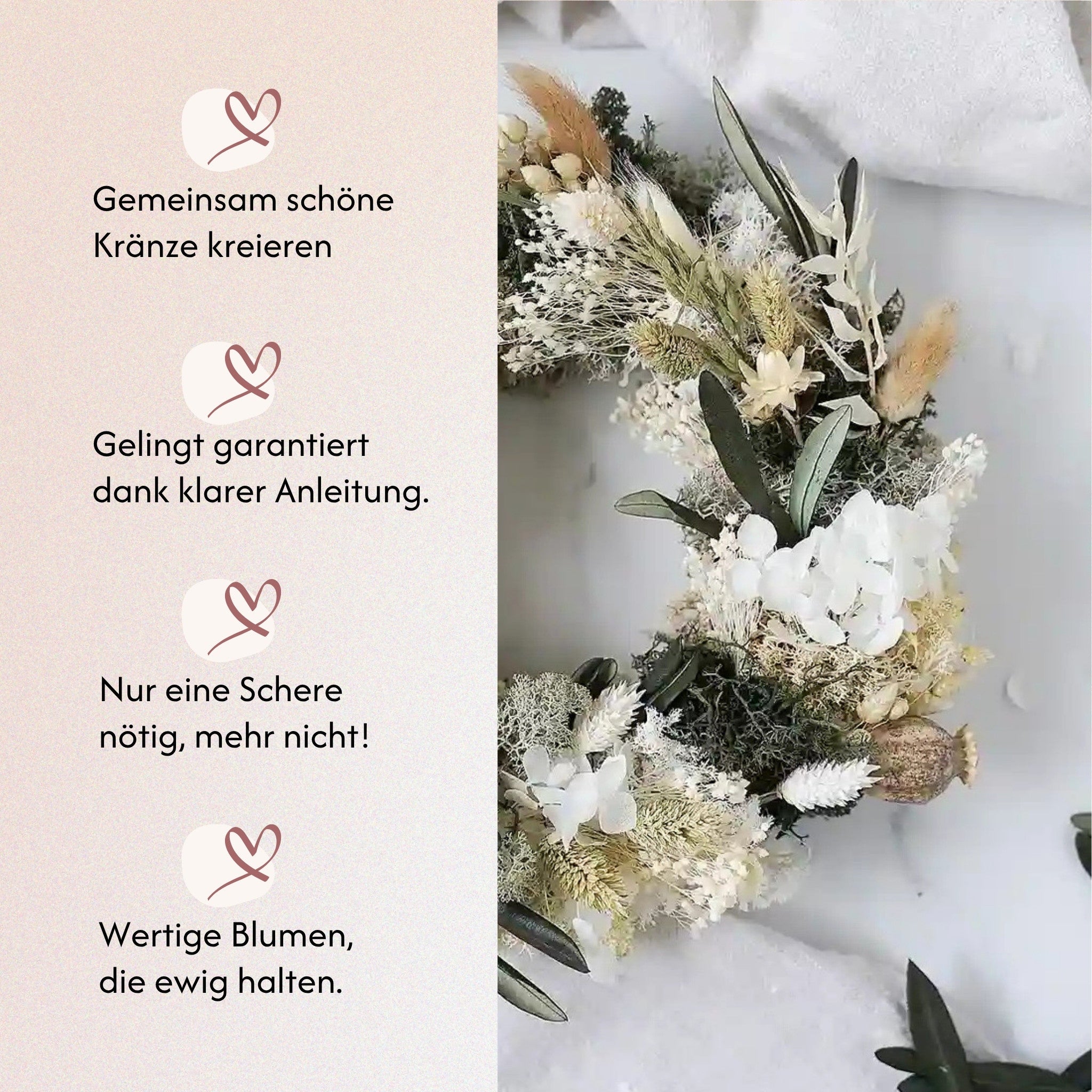 DIY-Set Trockenblumen Tischkranz Lina von Blumelei – weitere Produktansicht