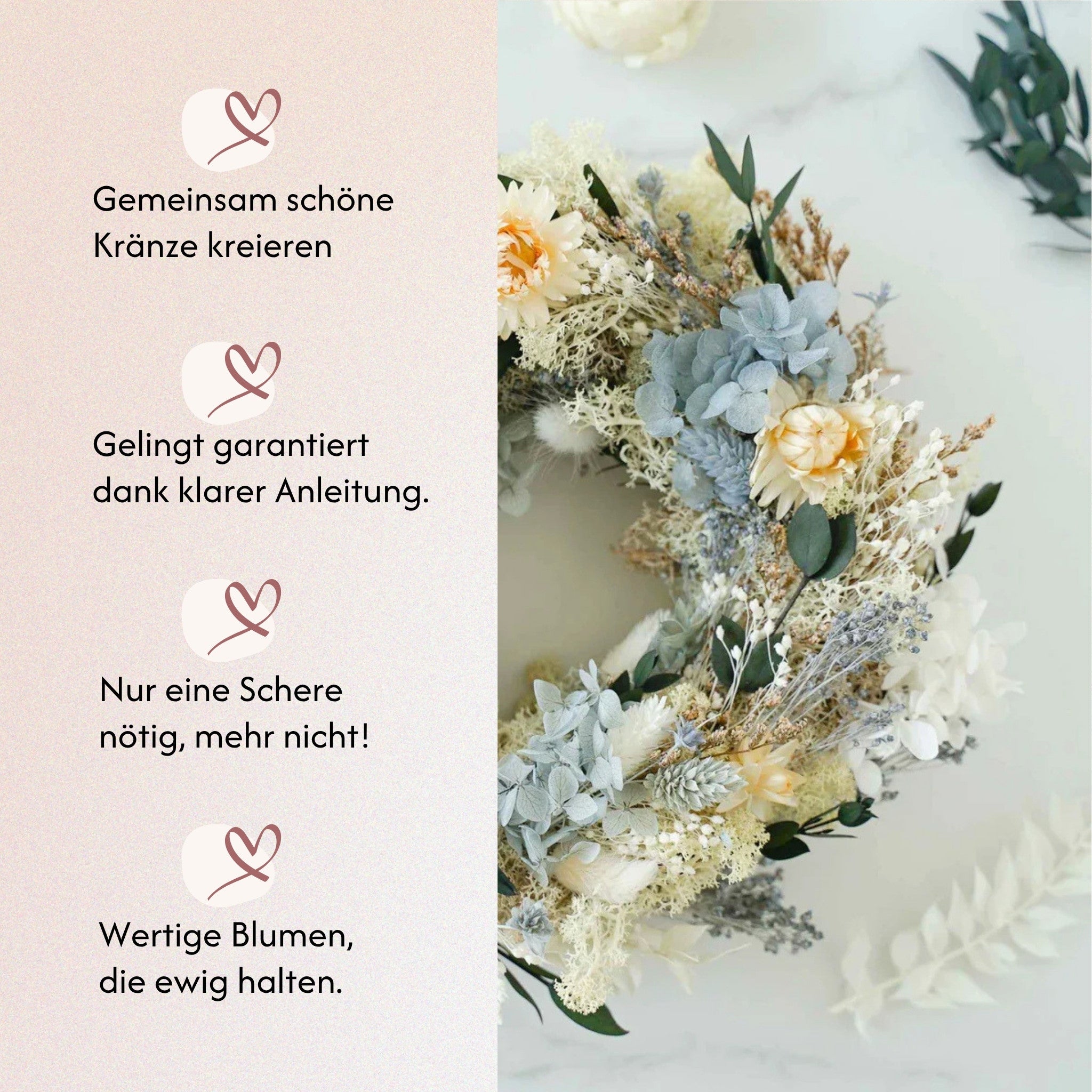 DIY-Set Trockenblumen Tischkranz Lori von Blumelei – weitere Produktansicht