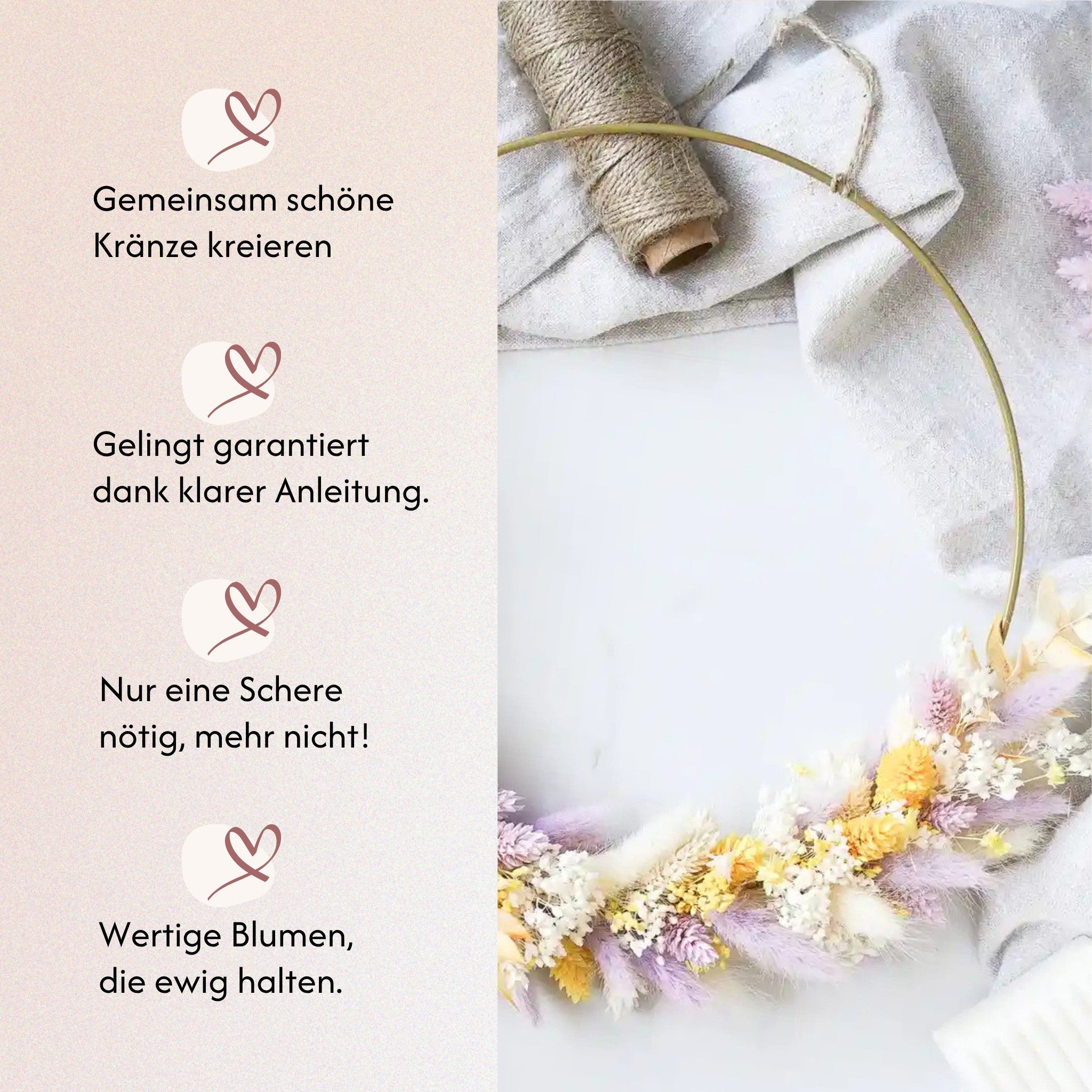 DIY-Set Trockenblumen Türkranz Sonja von Blumelei – weitere Produktansicht