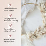 DIY-Set Trockenblumen Wandkranz Miri gold von Blumelei – weitere Produktansicht