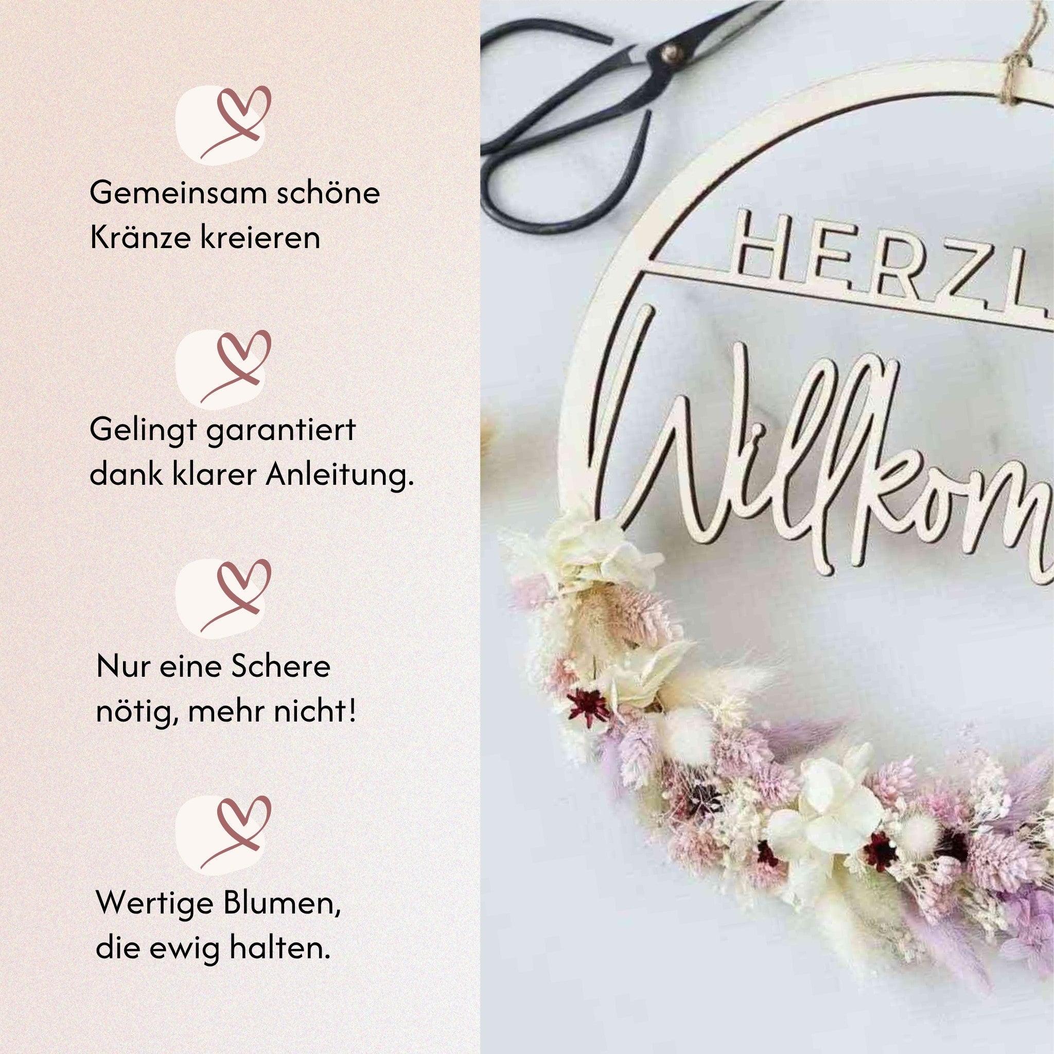 DIY-Set Trockenblumenkranz Bianca von Blumelei – weitere Produktansicht