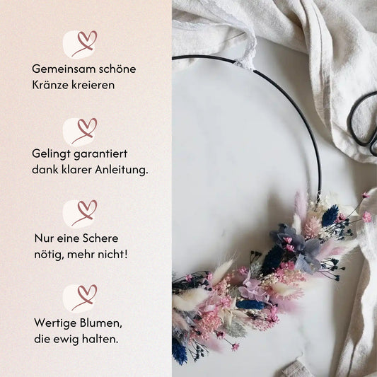 DIY-Set Trockenblumenkranz Judith schwarz von Blumelei – weitere Produktansicht
