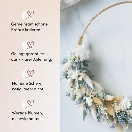 DIY-Set Trockenblumenkranz Lara gold von Blumelei – weitere Produktansicht