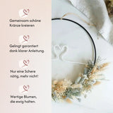 DIY-Set Trockenblumenkranz Lara mit Herz von Blumelei – weitere Produktansicht