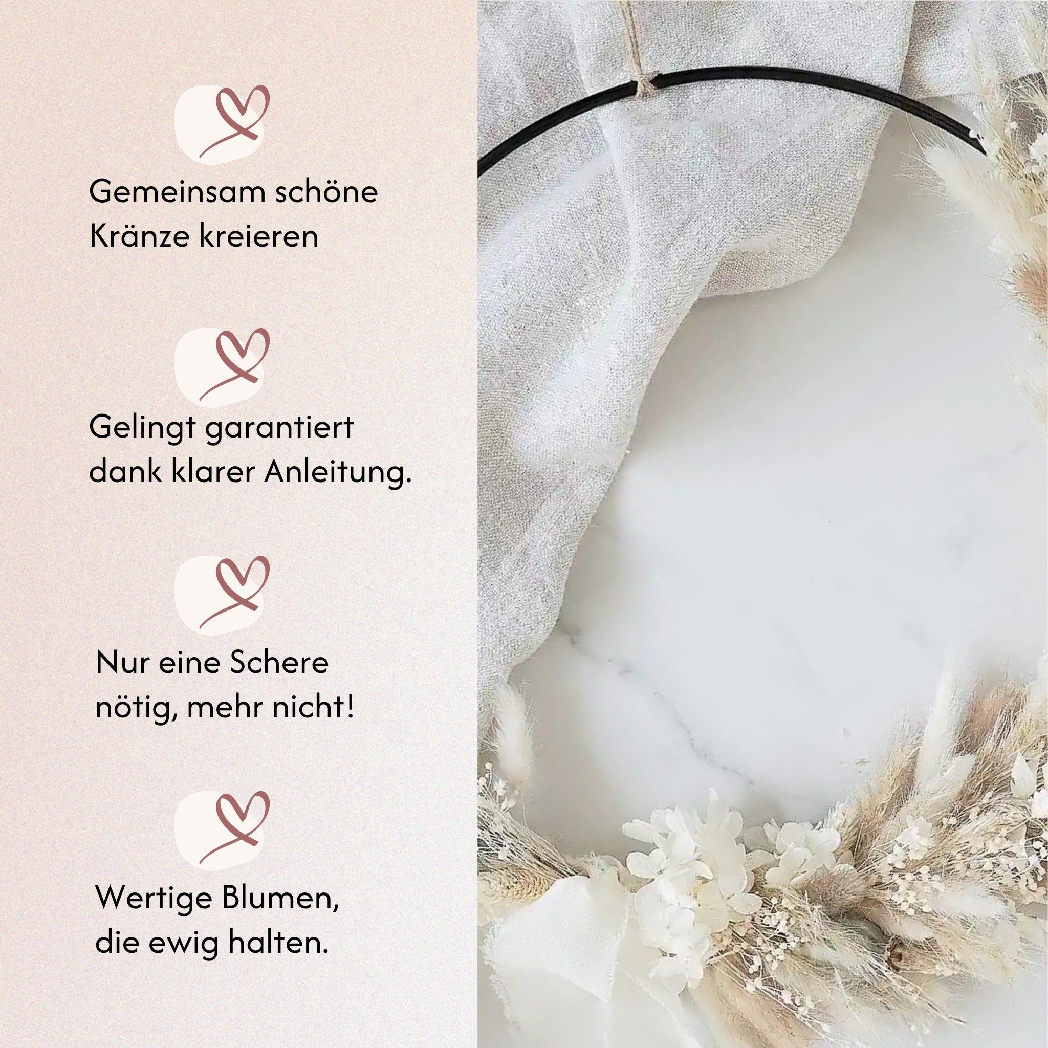 DIY-Set Trockenblumenkranz Miri schwarz von Blumelei – weitere Produktansicht