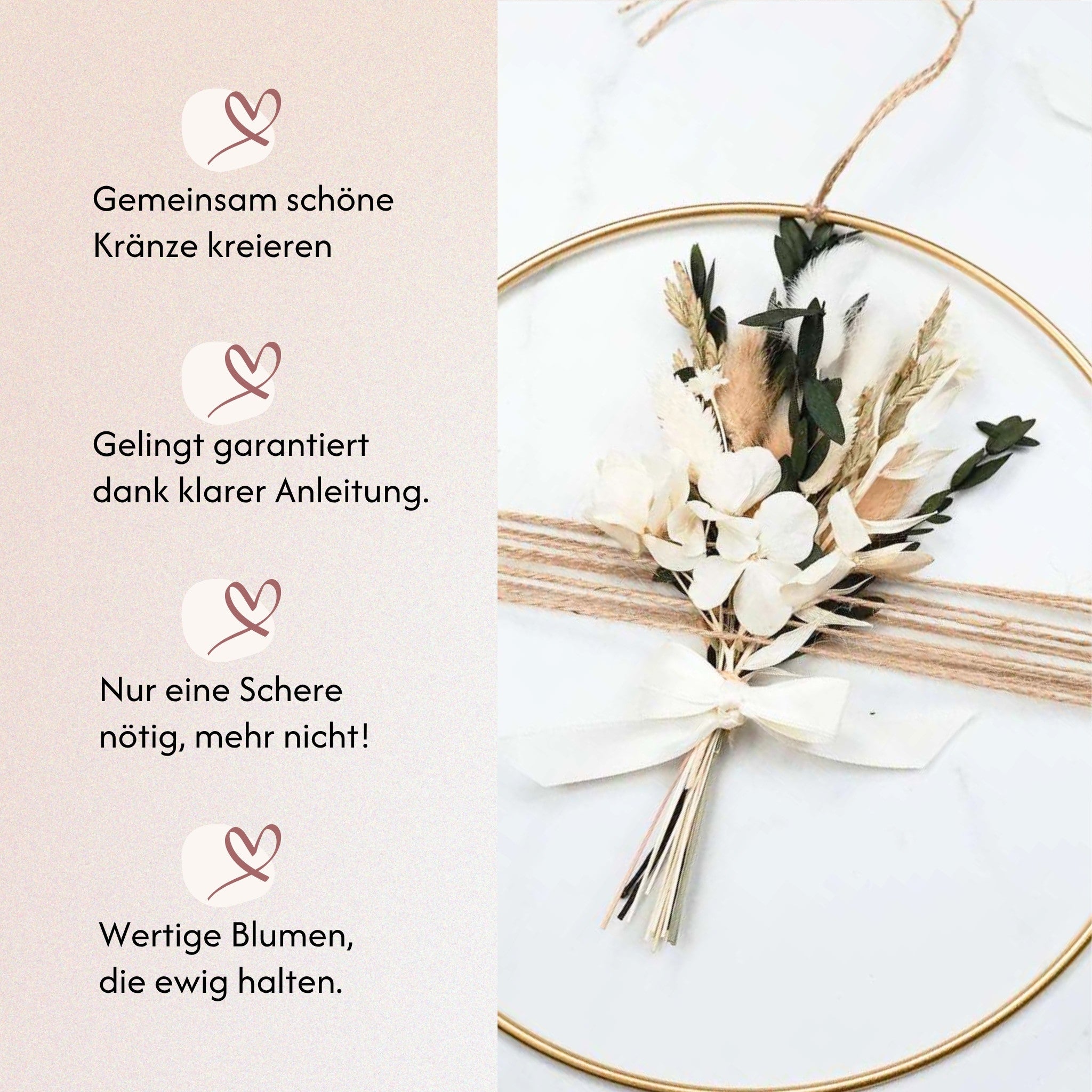 DIY-Set Türkranz Strauß Carla gold von Blumelei – weitere Produktansicht
