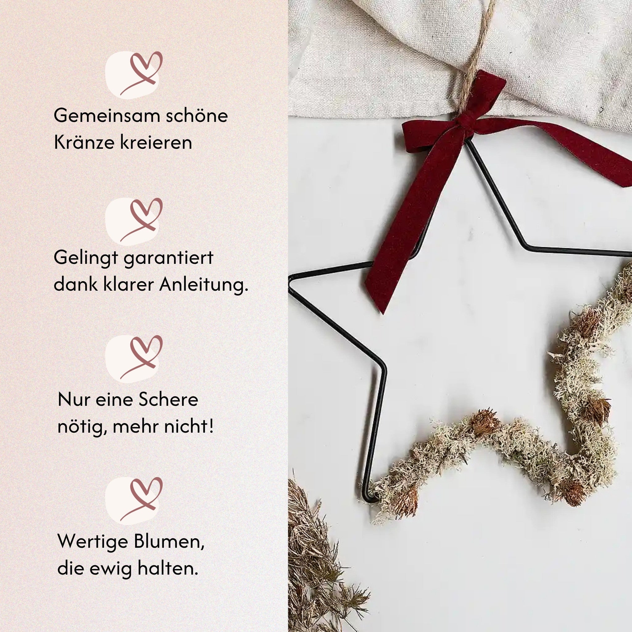 DIY-Set Weihnachtsstern Stella creme 19 cm von Blumelei – weitere Produktansicht