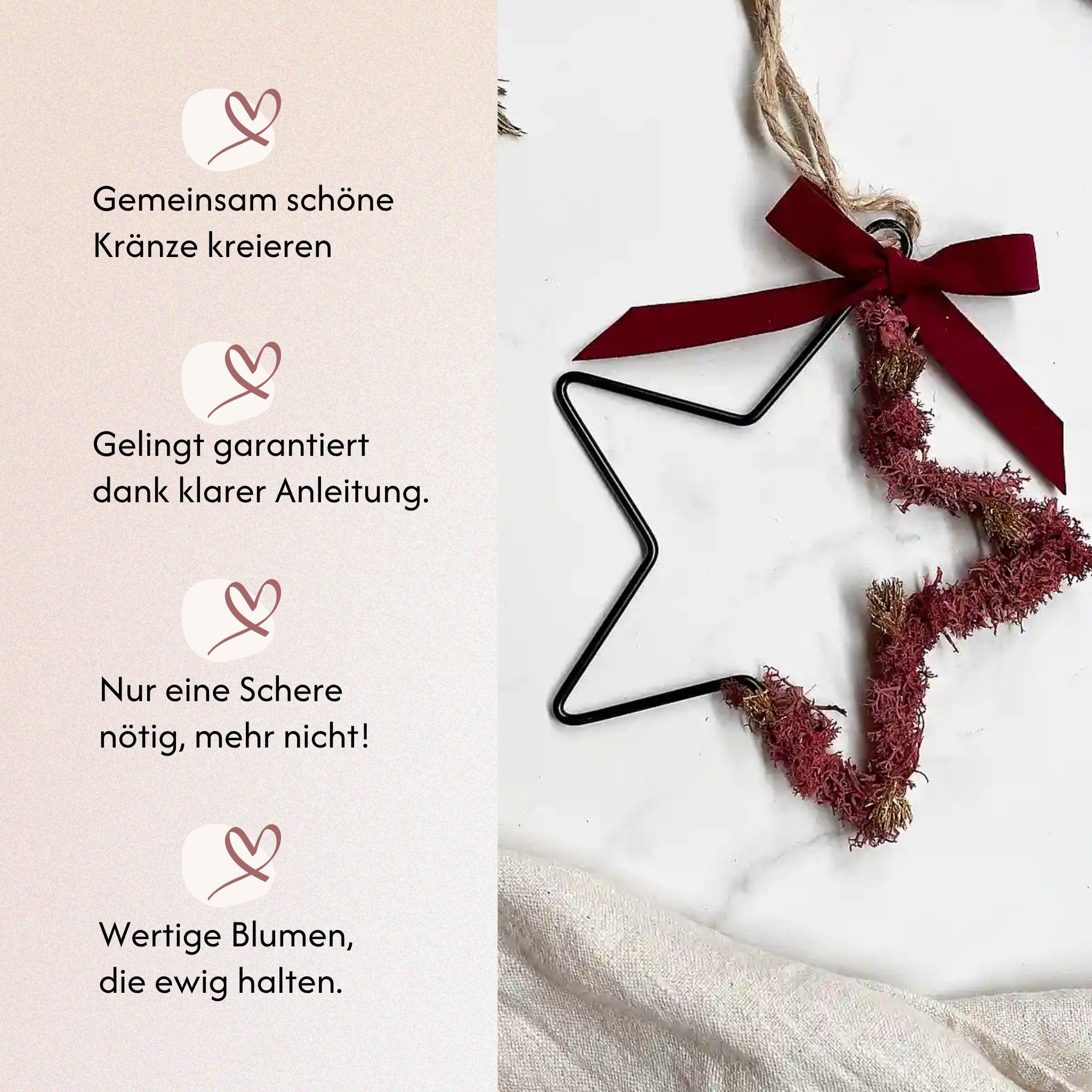 DIY-Set Weihnachtsstern Stella rot 19 cm von Blumelei – weitere Produktansicht
