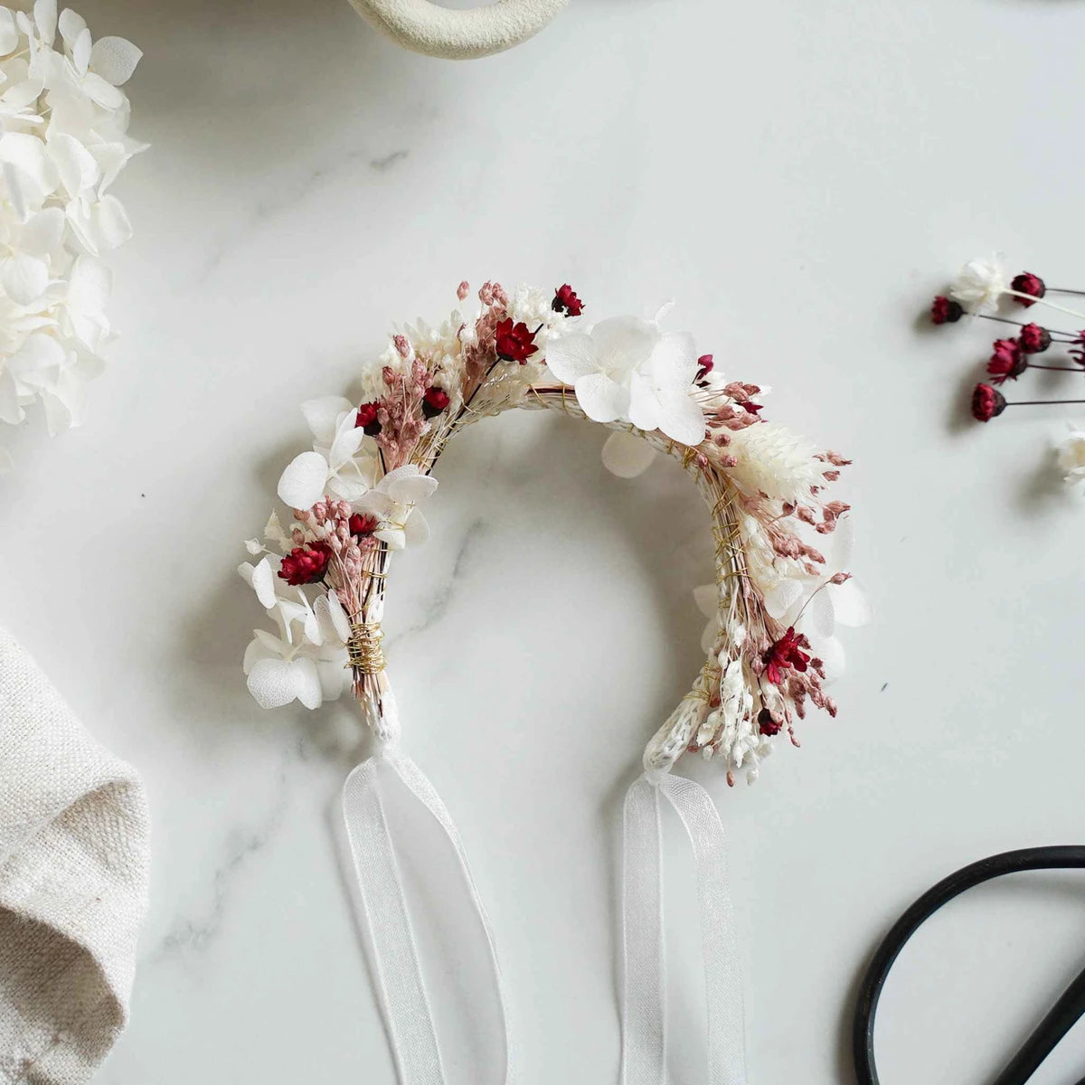 Trockenblumen-Blumenschmuck zum Selbermachen für JGA und Hochzeit – Set Sandra