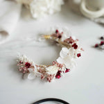 DIY-Trockenblumen-Haarkranz in Weiß und Rot – Set Sandra