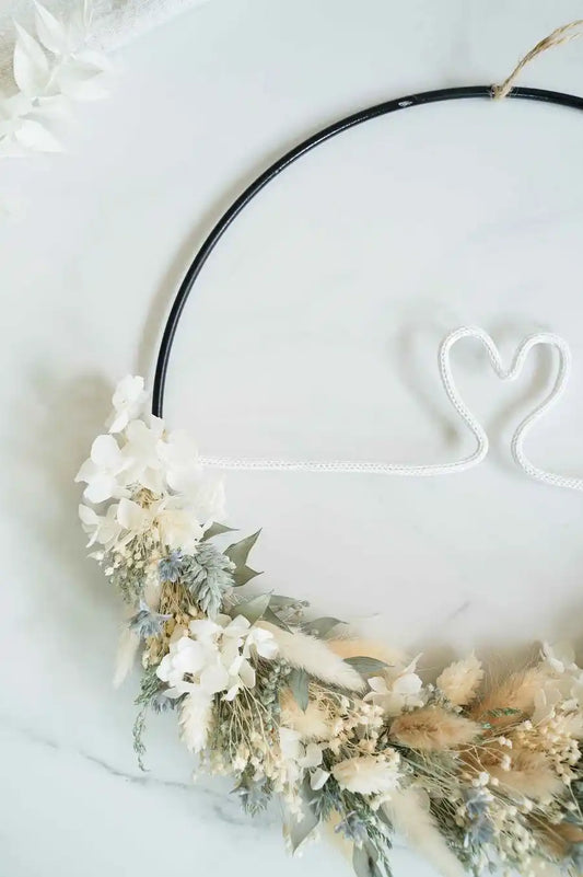 DIY-Set Trockenblumenkranz Lara mit Herz