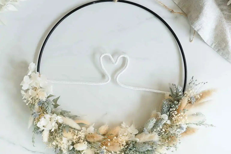 DIY-Set Trockenblumenkranz Lara mit Herz