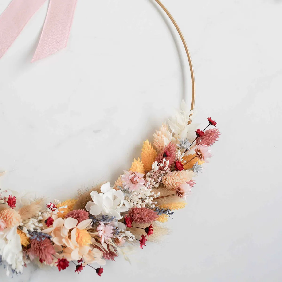 DIY-Set Trockenblumenkranz Daisy mit Herz
