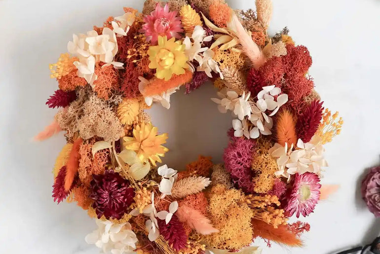 DIY-Set Trockenblumen Tischkranz Kiki